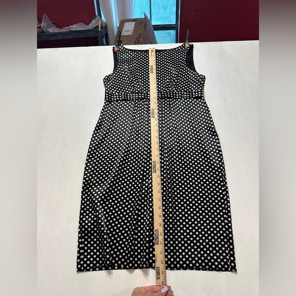 Jessica Howard Petite Black & White Polka Dot Sheath Dress - Size 10P - Picture 7 of 8